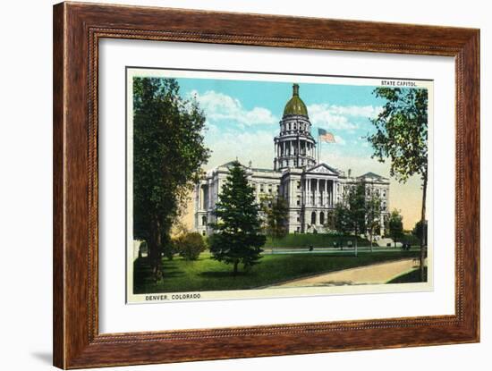 Denver, Colorado - Exterior View of the Capitol Building-Lantern Press-Framed Art Print