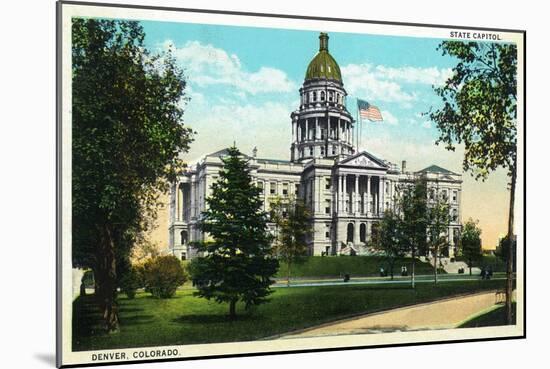 Denver, Colorado - Exterior View of the Capitol Building-Lantern Press-Mounted Art Print