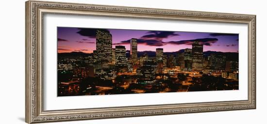 Denver, Colorado Skyline at Dusk-null-Framed Photographic Print