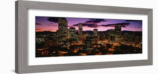 Denver, Colorado Skyline at Dusk-null-Framed Photographic Print