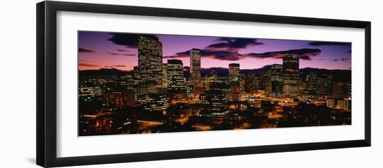 Denver, Colorado Skyline at Dusk-null-Framed Photographic Print