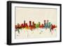 Denver Colorado Skyline-Michael Tompsett-Framed Art Print