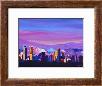 Denver Colorado Sunset Mood With Mountains Art Print M Bleichner Art Com