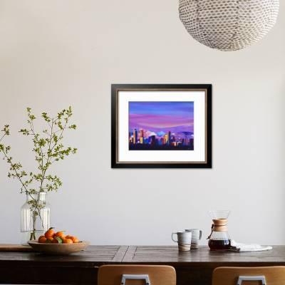 Denver Colorado Sunset Mood With Mountains Art Print M Bleichner Art Com