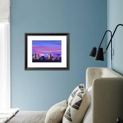 Denver Colorado Sunset Mood With Mountains Art Print M Bleichner Art Com