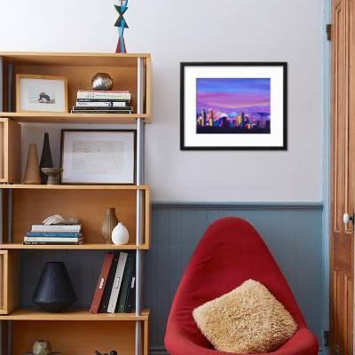 Denver Colorado Sunset Mood With Mountains Art Print M Bleichner Art Com