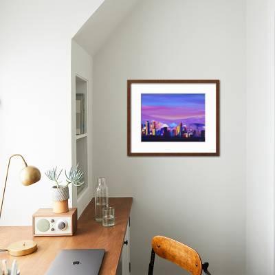 Denver Colorado Sunset Mood With Mountains Art Print M Bleichner Art Com