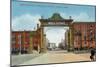 Denver, Colorado - Up 17th Street from the Welcome Arch-Lantern Press-Mounted Art Print