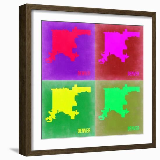 Denver DC Pop Art Map 2-NaxArt-Framed Art Print