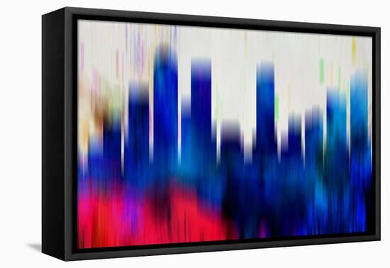 Denver Downtown Skyline-NaxArt-Framed Stretched Canvas