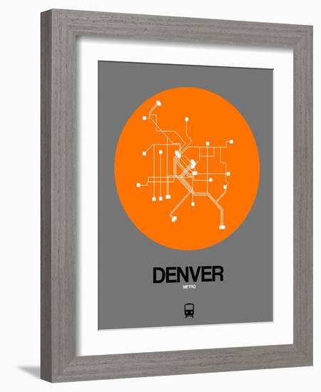 Denver Orange Subway Map-NaxArt-Framed Art Print