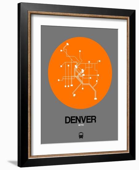 Denver Orange Subway Map-NaxArt-Framed Art Print