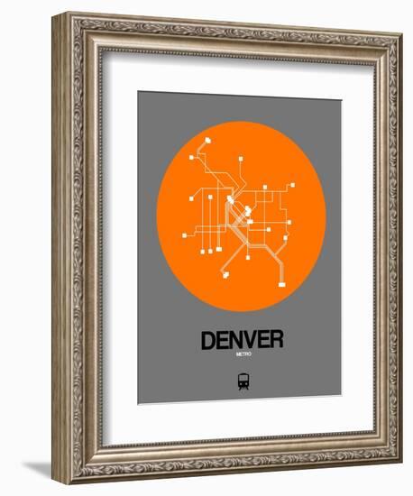 Denver Orange Subway Map-NaxArt-Framed Art Print