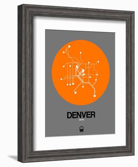 Denver Orange Subway Map-NaxArt-Framed Art Print