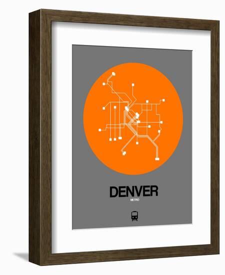 Denver Orange Subway Map-NaxArt-Framed Art Print