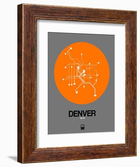 Denver Orange Subway Map-NaxArt-Framed Art Print