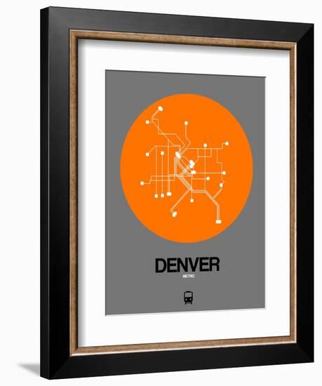 Denver Orange Subway Map-NaxArt-Framed Art Print