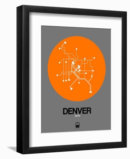 Denver Orange Subway Map-NaxArt-Framed Art Print