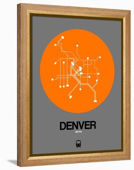 Denver Orange Subway Map-NaxArt-Framed Stretched Canvas
