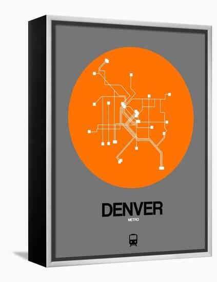 Denver Orange Subway Map-NaxArt-Framed Stretched Canvas