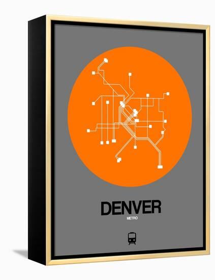 Denver Orange Subway Map-NaxArt-Framed Stretched Canvas