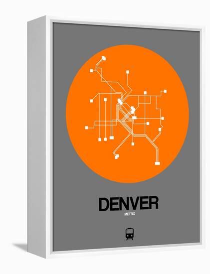 Denver Orange Subway Map-NaxArt-Framed Stretched Canvas