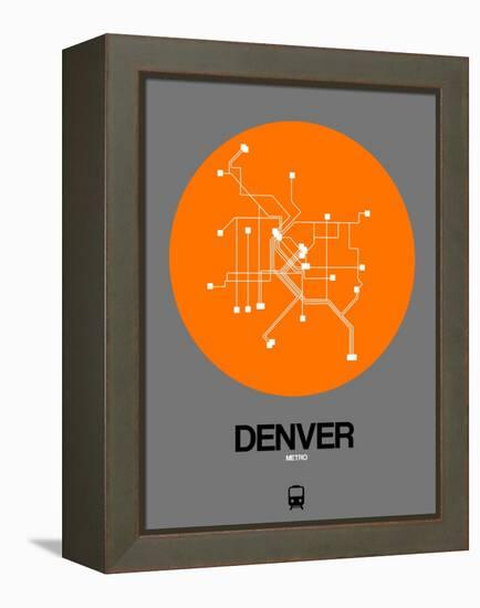 Denver Orange Subway Map-NaxArt-Framed Stretched Canvas