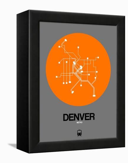 Denver Orange Subway Map-NaxArt-Framed Stretched Canvas