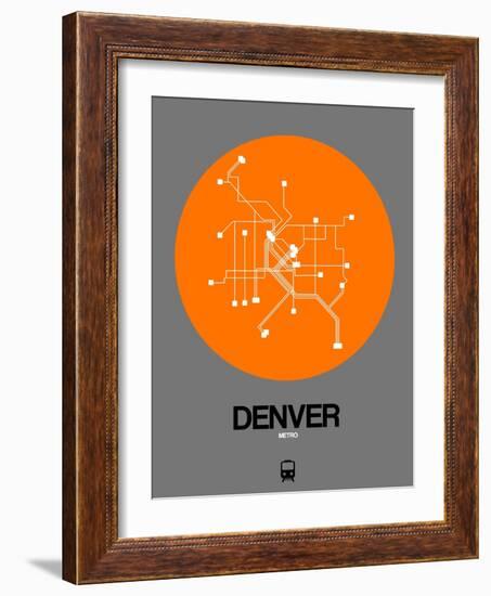 Denver Orange Subway Map-NaxArt-Framed Art Print