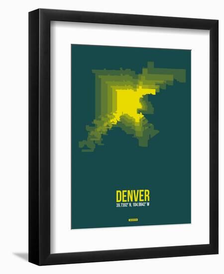 Denver Radiant Map 3-NaxArt-Framed Art Print