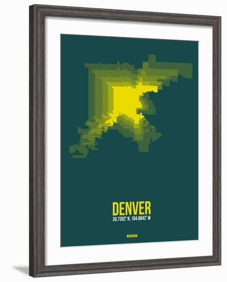 Denver Radiant Map 3-NaxArt-Framed Art Print