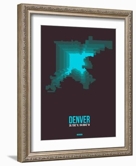 Denver Radiant Map 4-NaxArt-Framed Art Print