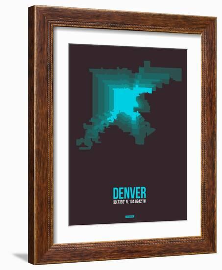 Denver Radiant Map 4-NaxArt-Framed Art Print