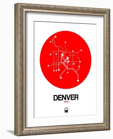 Denver Red Subway Map-NaxArt-Framed Art Print