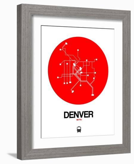 Denver Red Subway Map-NaxArt-Framed Art Print