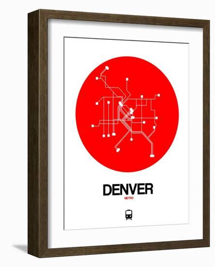 Denver Red Subway Map-NaxArt-Framed Art Print