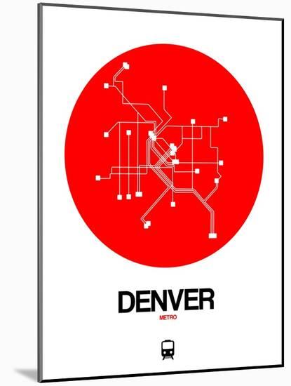 Denver Red Subway Map-NaxArt-Mounted Art Print