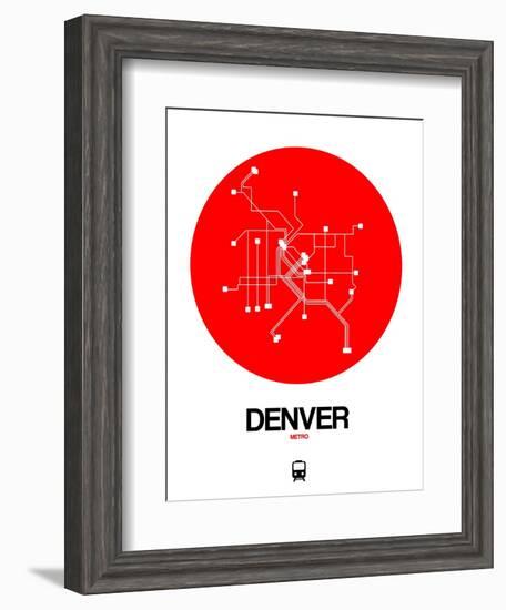 Denver Red Subway Map-NaxArt-Framed Art Print