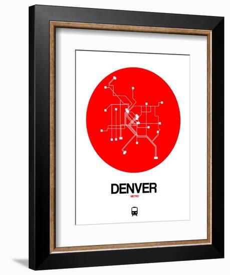 Denver Red Subway Map-NaxArt-Framed Art Print