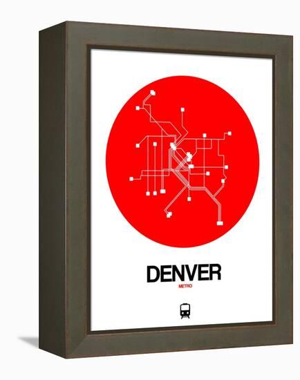 Denver Red Subway Map-NaxArt-Framed Stretched Canvas