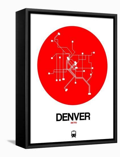 Denver Red Subway Map-NaxArt-Framed Stretched Canvas