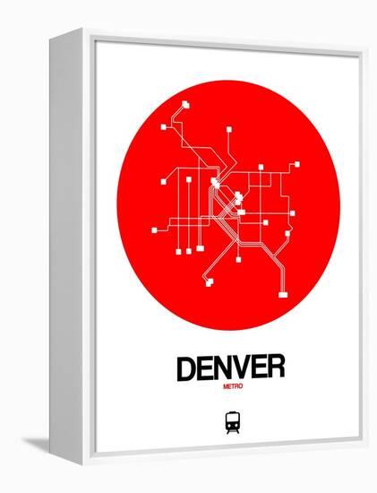 Denver Red Subway Map-NaxArt-Framed Stretched Canvas