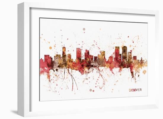 Denver Skyline-Michael Tompsett-Framed Art Print