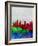 Denver Watercolor Skyline-NaxArt-Framed Art Print