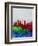 Denver Watercolor Skyline-NaxArt-Framed Art Print