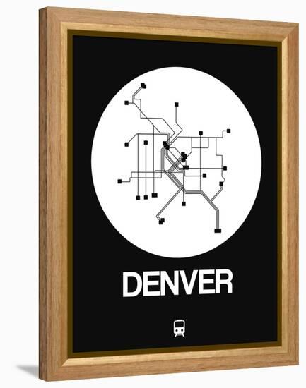 Denver White Subway Map-NaxArt-Framed Stretched Canvas