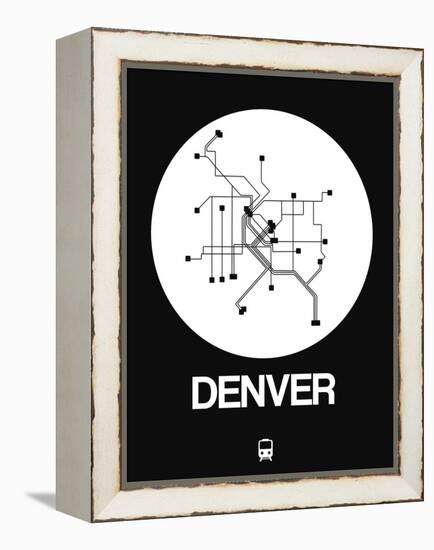 Denver White Subway Map-NaxArt-Framed Stretched Canvas