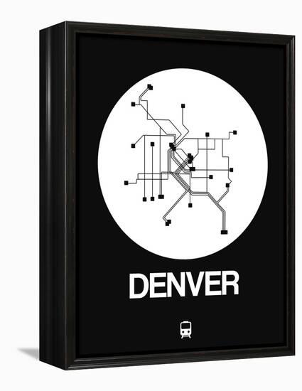 Denver White Subway Map-NaxArt-Framed Stretched Canvas