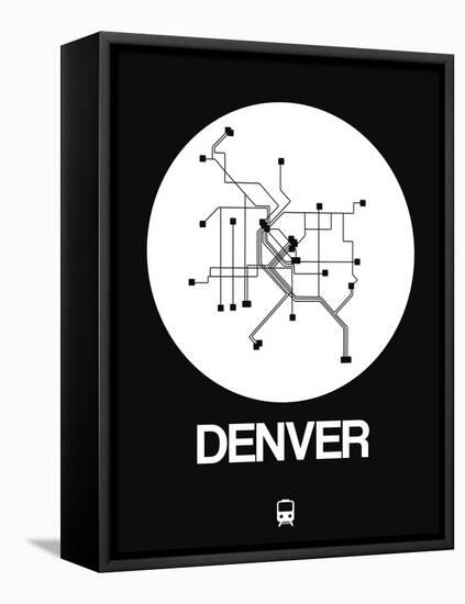 Denver White Subway Map-NaxArt-Framed Stretched Canvas