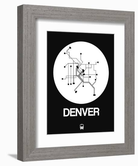 Denver White Subway Map-NaxArt-Framed Art Print